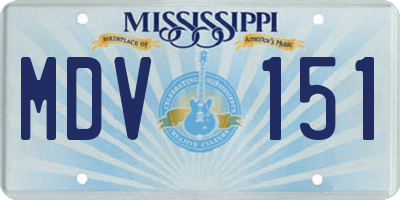 MS license plate MDV151
