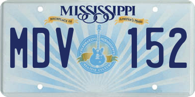 MS license plate MDV152