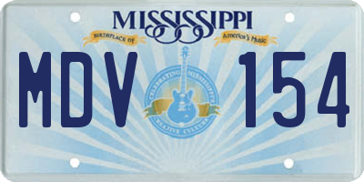 MS license plate MDV154