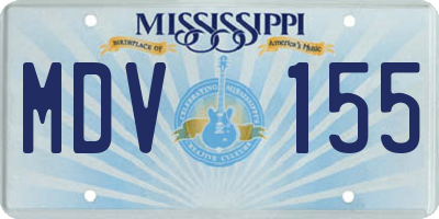 MS license plate MDV155