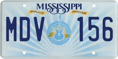 MS license plate MDV156