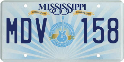 MS license plate MDV158