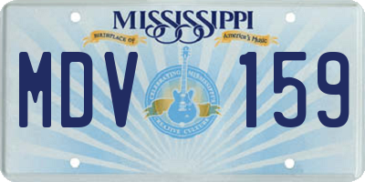 MS license plate MDV159