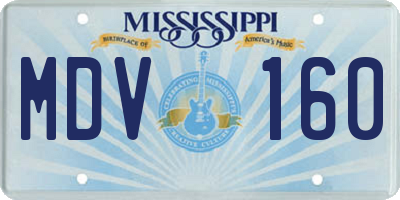 MS license plate MDV160