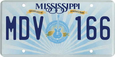 MS license plate MDV166