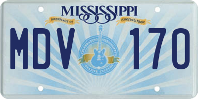 MS license plate MDV170