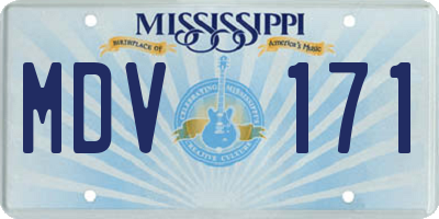 MS license plate MDV171