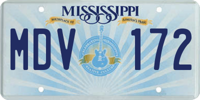 MS license plate MDV172