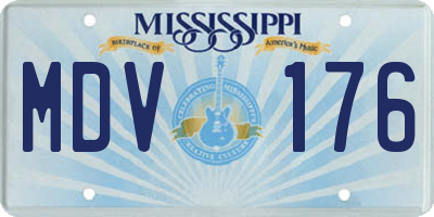MS license plate MDV176