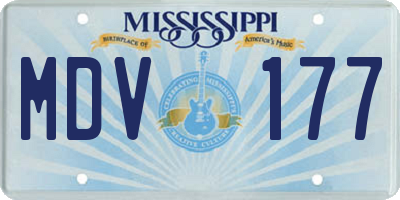 MS license plate MDV177