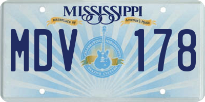 MS license plate MDV178