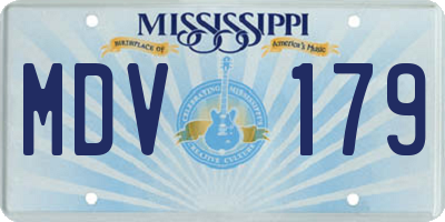 MS license plate MDV179