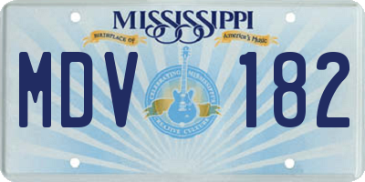 MS license plate MDV182