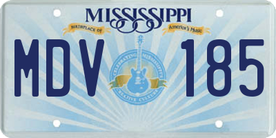 MS license plate MDV185