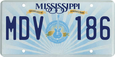 MS license plate MDV186