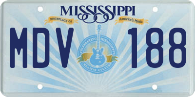 MS license plate MDV188