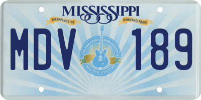 MS license plate MDV189