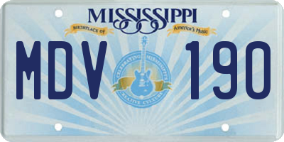 MS license plate MDV190