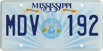 MS license plate MDV192