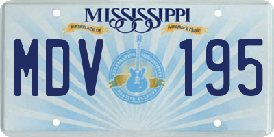 MS license plate MDV195