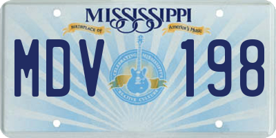 MS license plate MDV198
