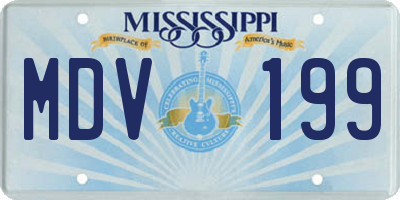 MS license plate MDV199