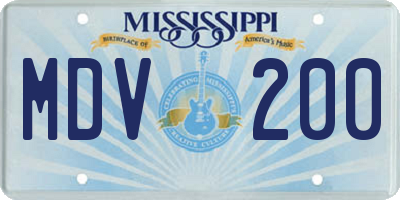 MS license plate MDV200