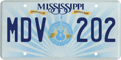 MS license plate MDV202