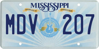 MS license plate MDV207