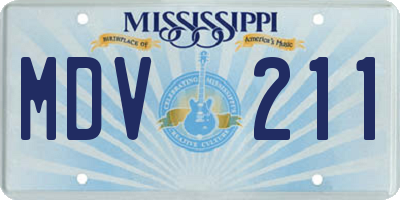 MS license plate MDV211