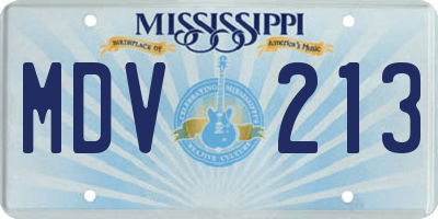 MS license plate MDV213