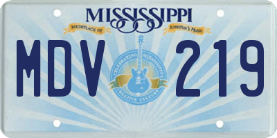 MS license plate MDV219