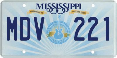 MS license plate MDV221