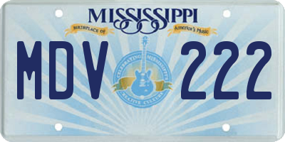 MS license plate MDV222