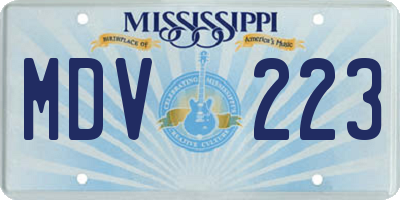 MS license plate MDV223