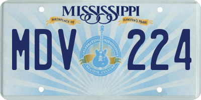 MS license plate MDV224