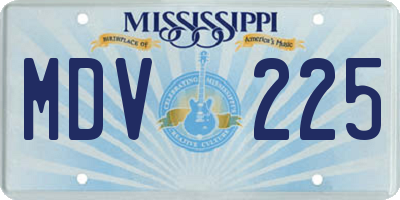 MS license plate MDV225