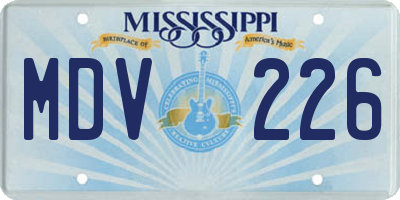MS license plate MDV226