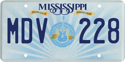 MS license plate MDV228