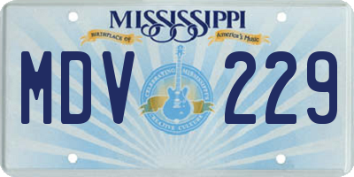 MS license plate MDV229