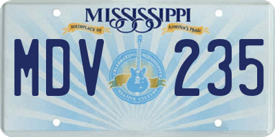 MS license plate MDV235