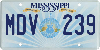 MS license plate MDV239