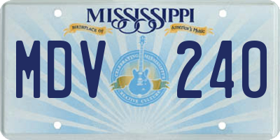MS license plate MDV240