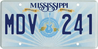 MS license plate MDV241