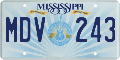 MS license plate MDV243