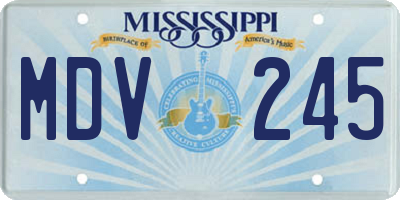 MS license plate MDV245