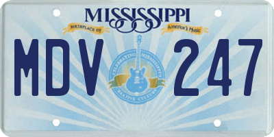 MS license plate MDV247
