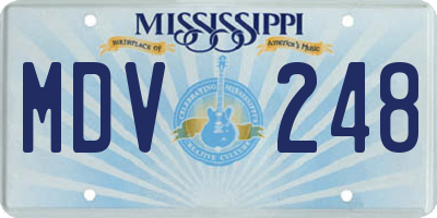 MS license plate MDV248