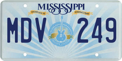 MS license plate MDV249