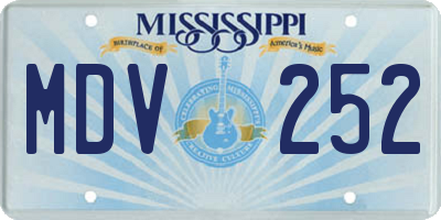 MS license plate MDV252